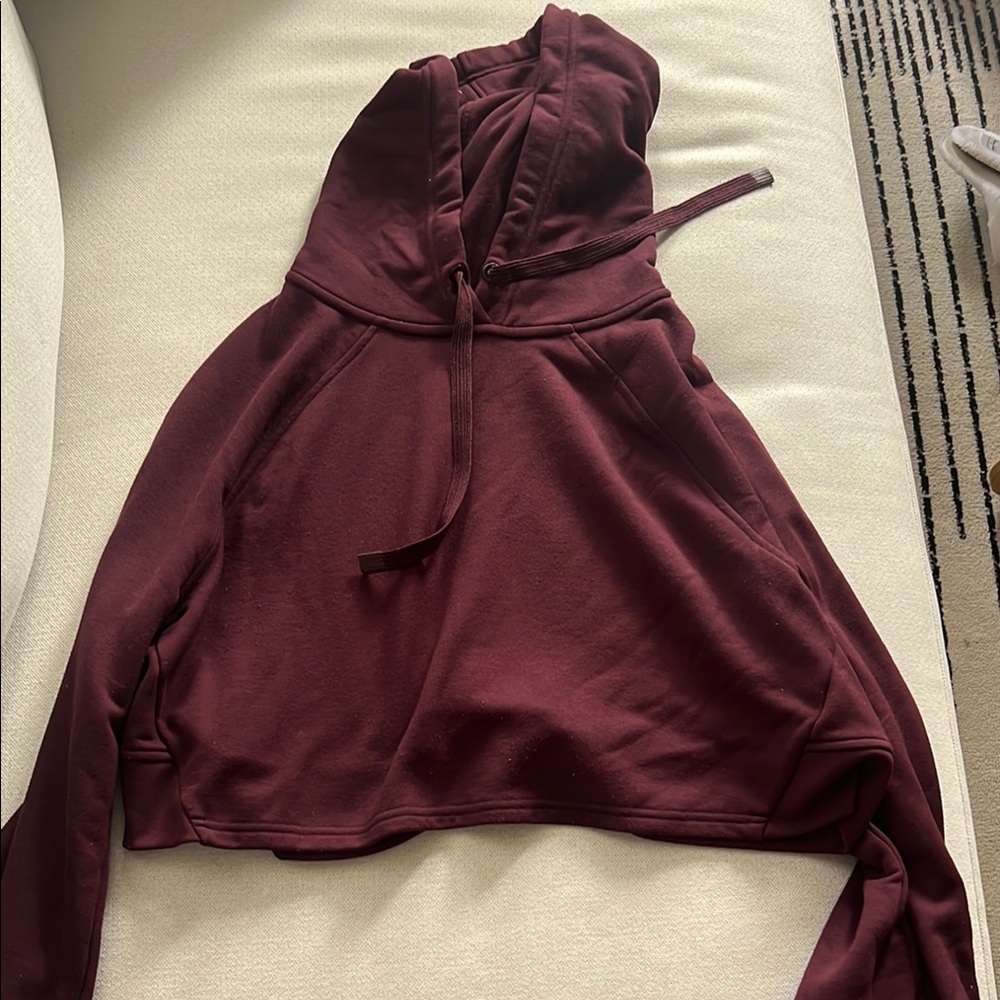 Athleta Maroon Cropped Hoodie